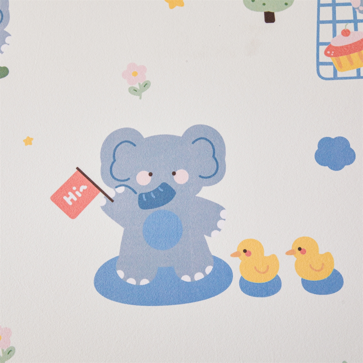 91家纺网 家纺一手货源 找家纺 女子家纺 2026春夏新款TPU防水隔尿床护垫床笠款印花小清新卡通儿童床垫保护套 防水床笠-小象嘟嘟