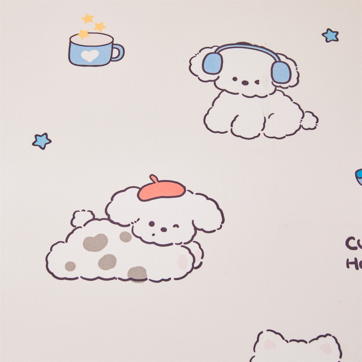 91家纺网 家纺一手货源 找家纺 女子家纺 2026春夏新款TPU防水隔尿床护垫床笠款印花小清新卡通儿童床垫保护套 防水床笠-音乐小狗