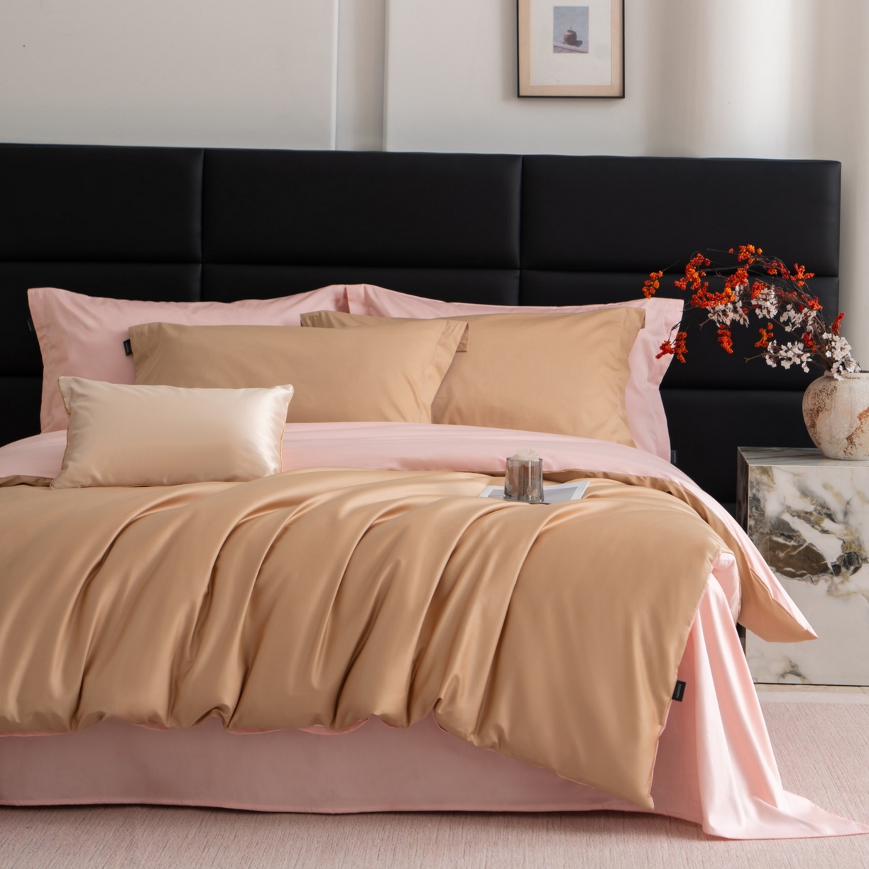 91家纺网 家纺一手货源 找家纺 凌云家纺 2026春夏新款A类100支长绒棉四件套-辉煌 礼盒装 提供买家秀  联系客服 辉煌（金玉）