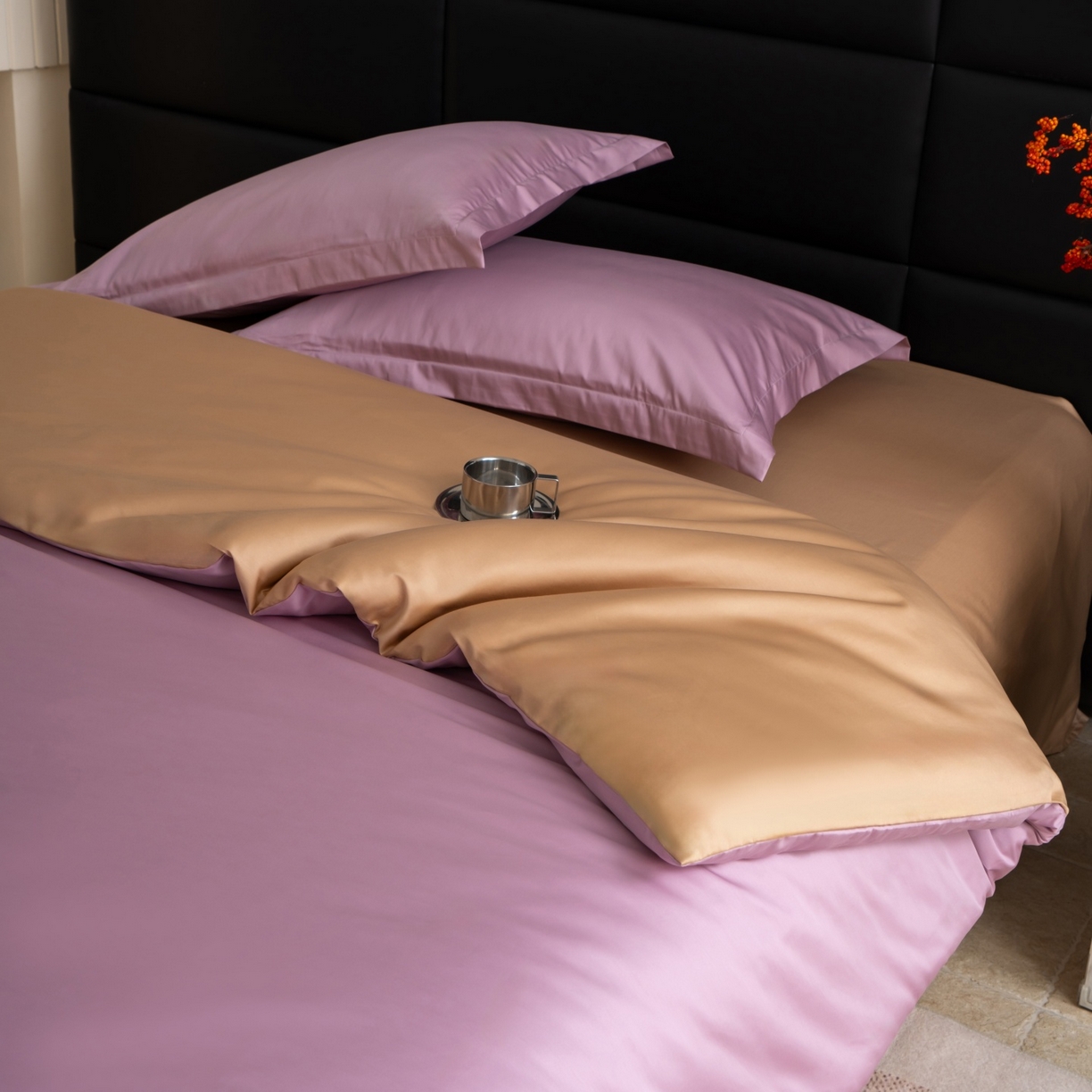 91家纺网 家纺一手货源 找家纺 凌云家纺 2026春夏新款A类100支长绒棉四件套-辉煌 礼盒装 提供买家秀  联系客服 辉煌（紫金）