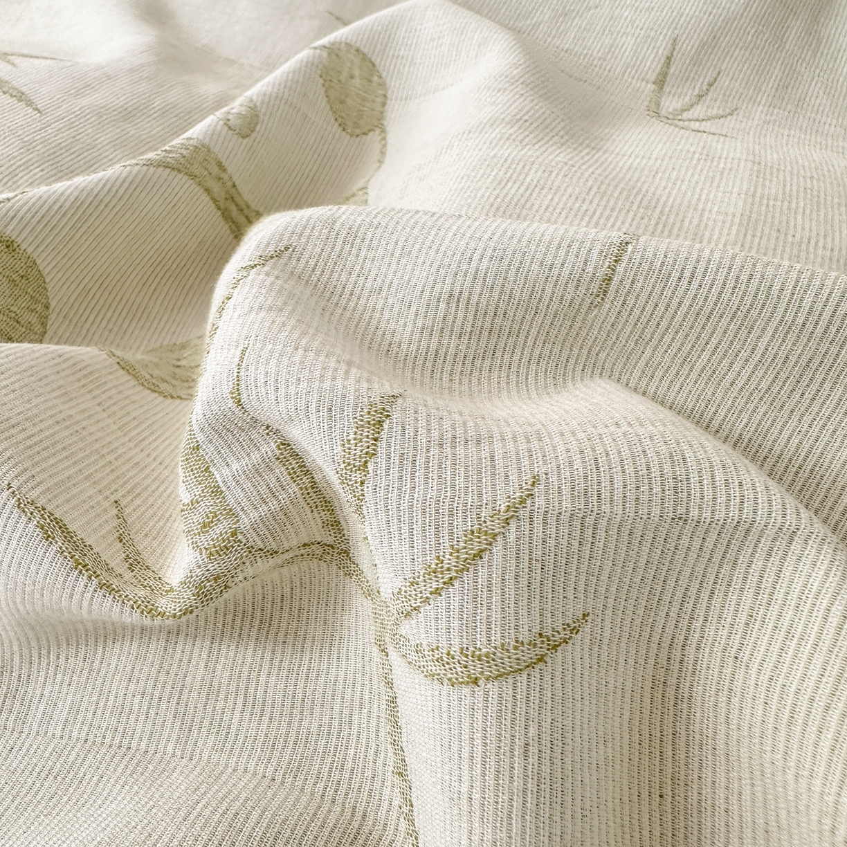 91家纺网 家纺一手货源 找家纺 丽涵家纺 2026春夏新款全棉纯棉水洗纱布提花四件套-竹韵熊猫 竹韵熊猫-绿