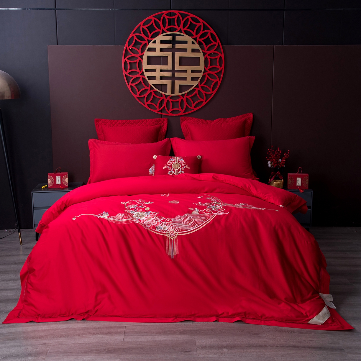 鑫田家纺 2026新款60支全棉婚庆蚕丝被100%柞蚕丝夏被春秋被冬被子母被礼品被桑蚕丝被 喜结连理