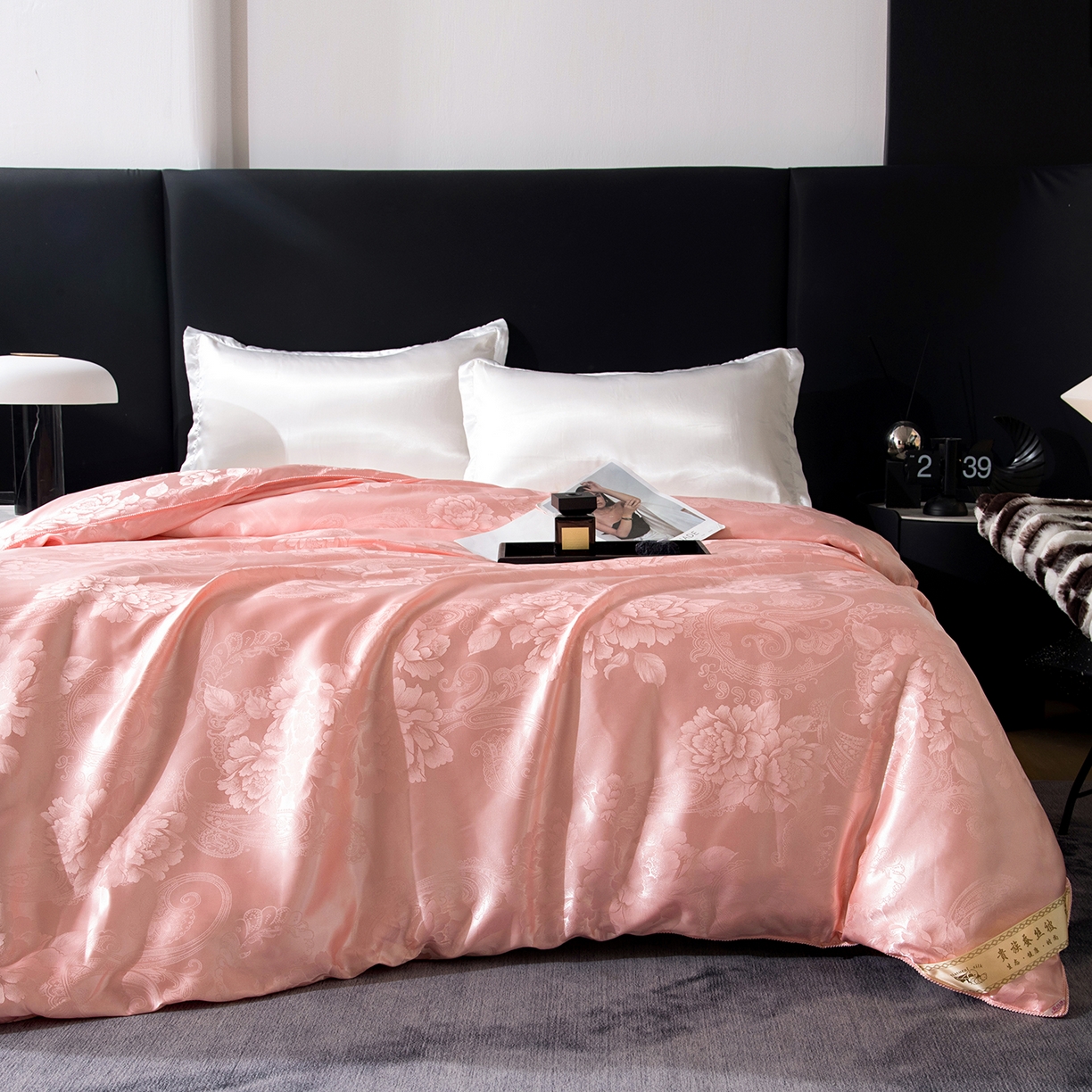 91家纺网 家纺一手货源 找家纺 （总）鑫田家纺 2026新款100%蚕丝被柞蚕丝夏凉被牡丹花大提花春秋被冬被子母被礼品被夏被桑蚕丝被