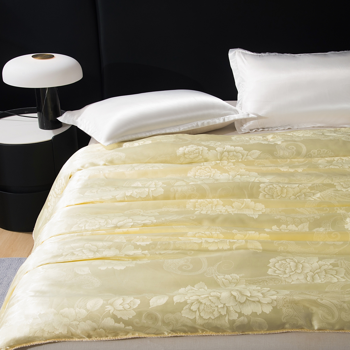 91家纺网 家纺一手货源 找家纺 鑫田家纺 2026新款100%蚕丝被柞蚕丝夏凉被牡丹花大提花春秋被冬被子母被礼品被夏被桑蚕丝被 牡丹花金-黄色