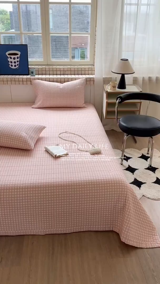 91家纺网 家纺一手货源 找家纺 （总）琳可家居 2026春夏新品双面斜纹全棉印花绣花床盖可机洗加密绗缝高温水洗