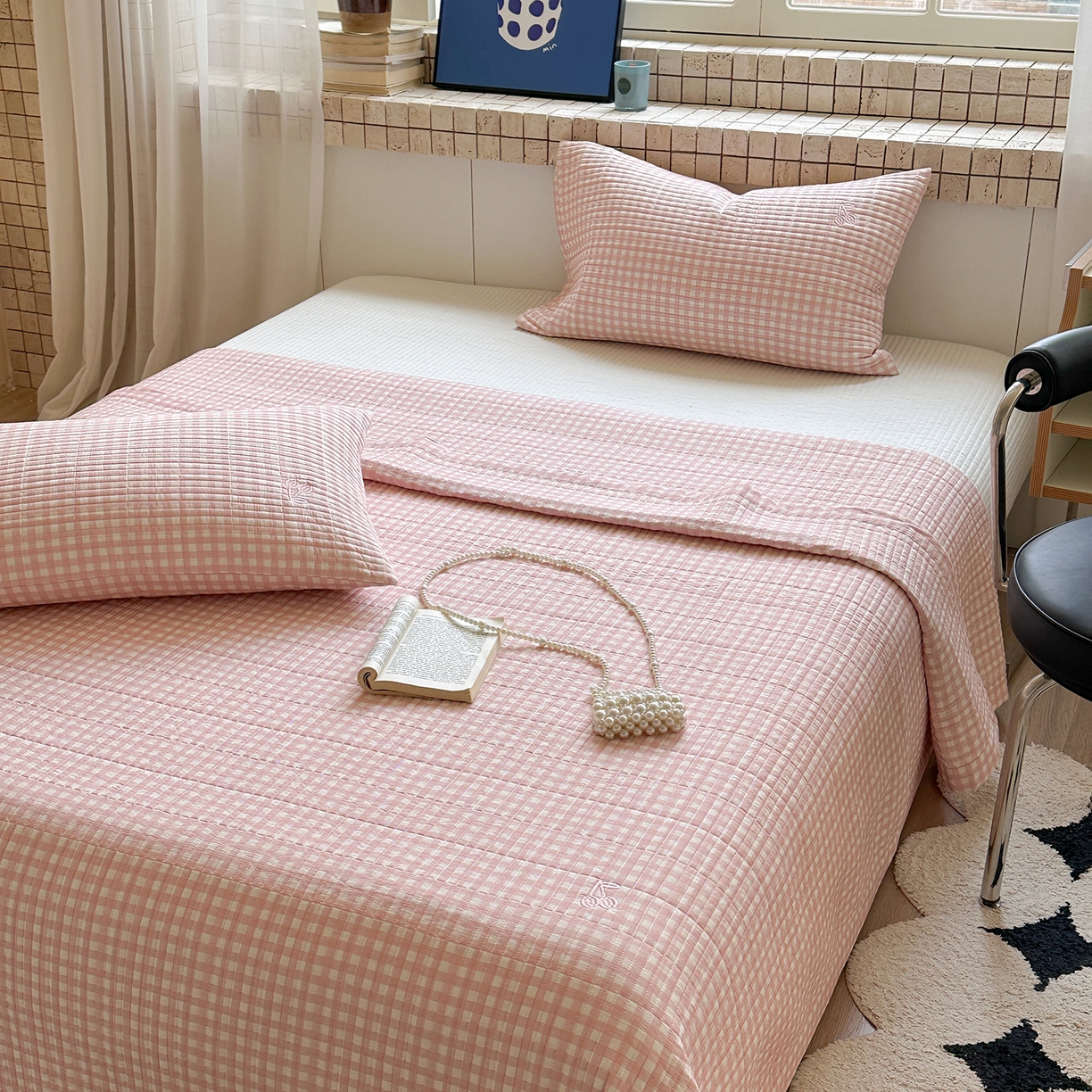 91家纺网 家纺一手货源 找家纺 （总）琳可家居 2026春夏新品双面斜纹全棉印花绣花床盖可机洗加密绗缝高温水洗