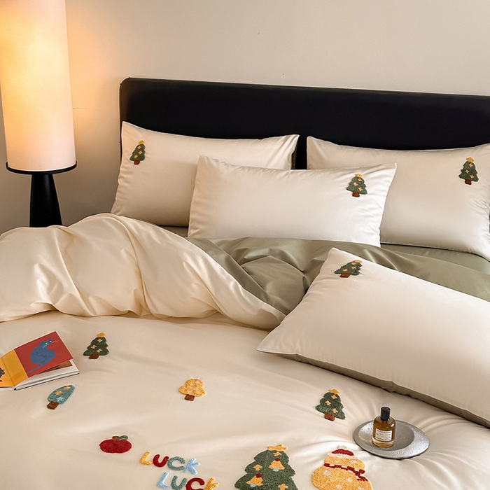 91家纺网 家纺一手货源 找家纺 （总）蓝邻家纺 2026新款50s全棉长绒棉刺绣四件套系列