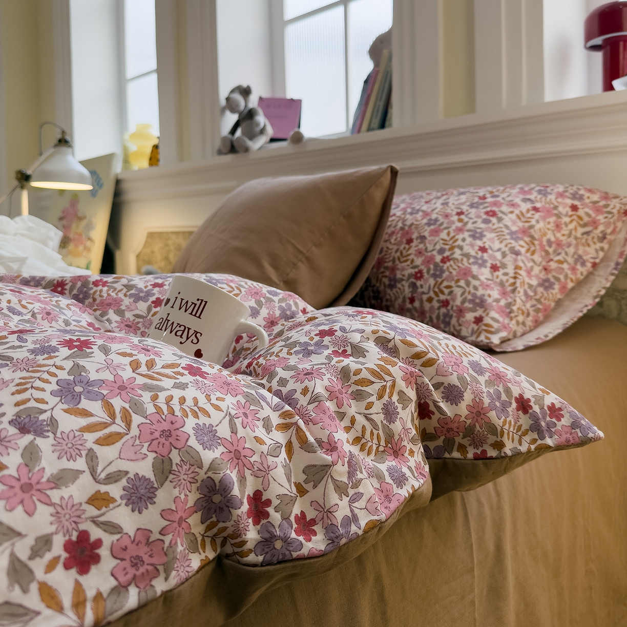 91家纺网 家纺一手货源 找家纺 （总）呗旺鹿 2026新款春暖花开之全棉纯棉双层纱花草法式四件套