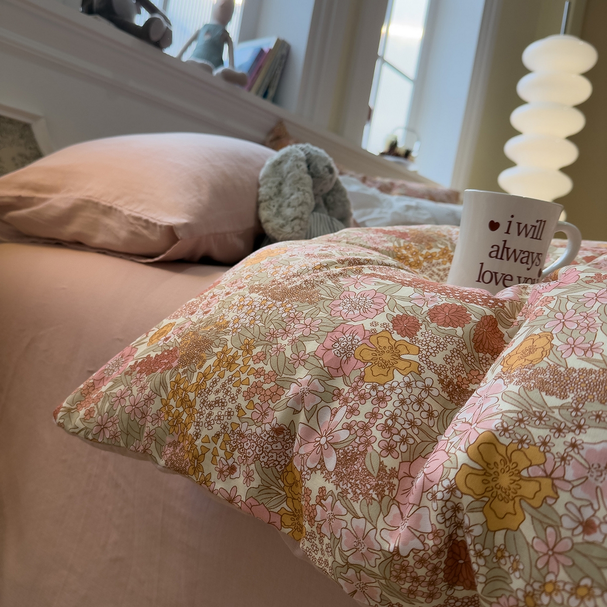 91家纺网 家纺一手货源 找家纺 呗旺鹿 2026新款春暖花开之全棉纯棉双层纱花草法式四件套 繁花谧园米