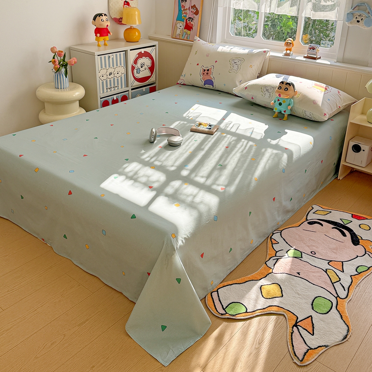 91家纺网 家纺一手货源 找家纺 耀悦家纺 2026新款卡通蜡笔小新正版授权全棉纯棉四件套 可爱小新