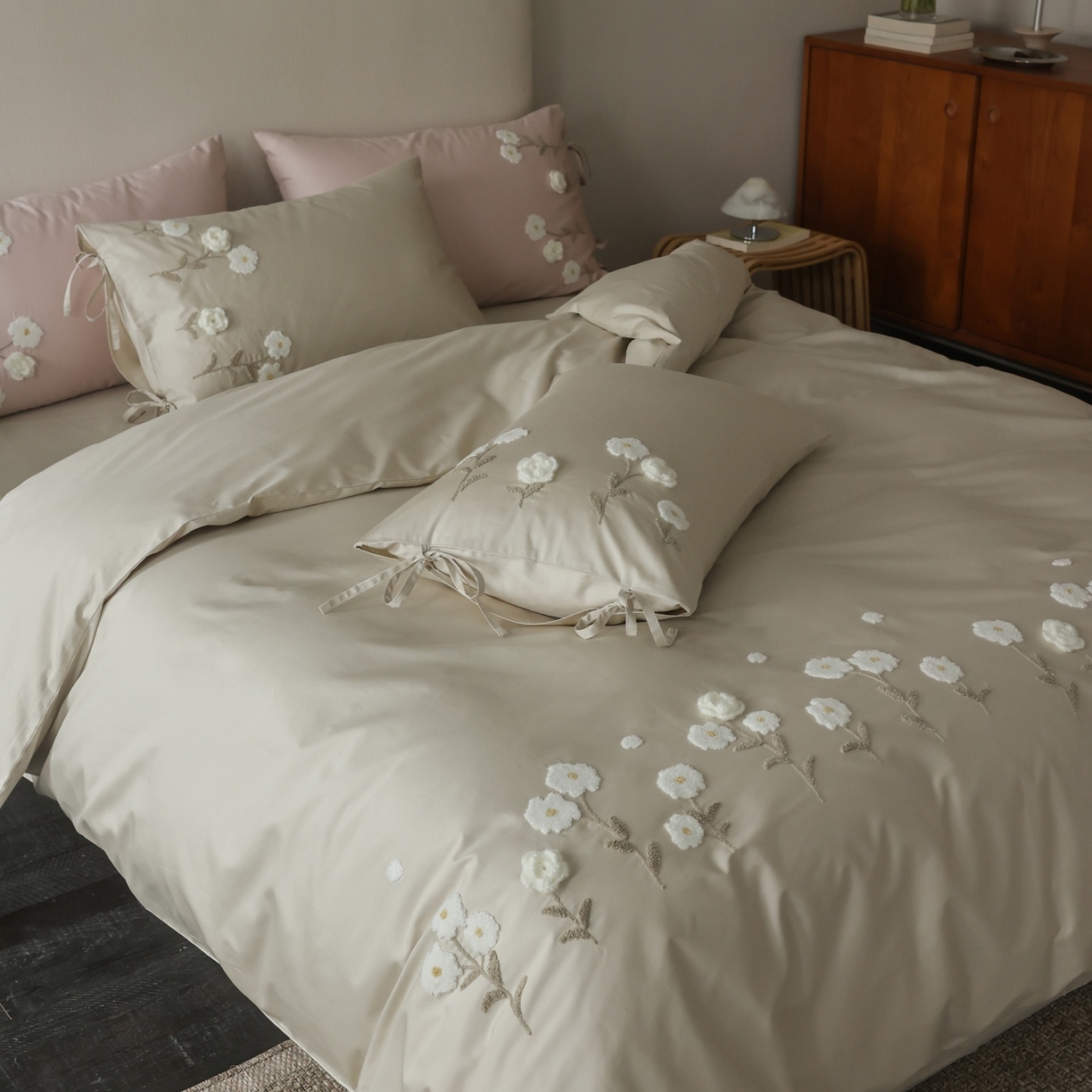 91家纺网 家纺一手货源 找家纺 （总）初拾 2026春夏新款贡缎全棉纯棉马海毛钩花“氛围感”毛巾绣—少女心事 控价： 日常券后不低于368元 会员减20