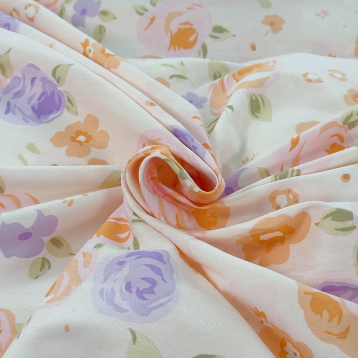 91家纺网 家纺一手货源 找家纺 铭博家纺 新款直播爆款网红全棉四件套13070印花吊边一字绣纯棉被套工艺款 浮云花浔