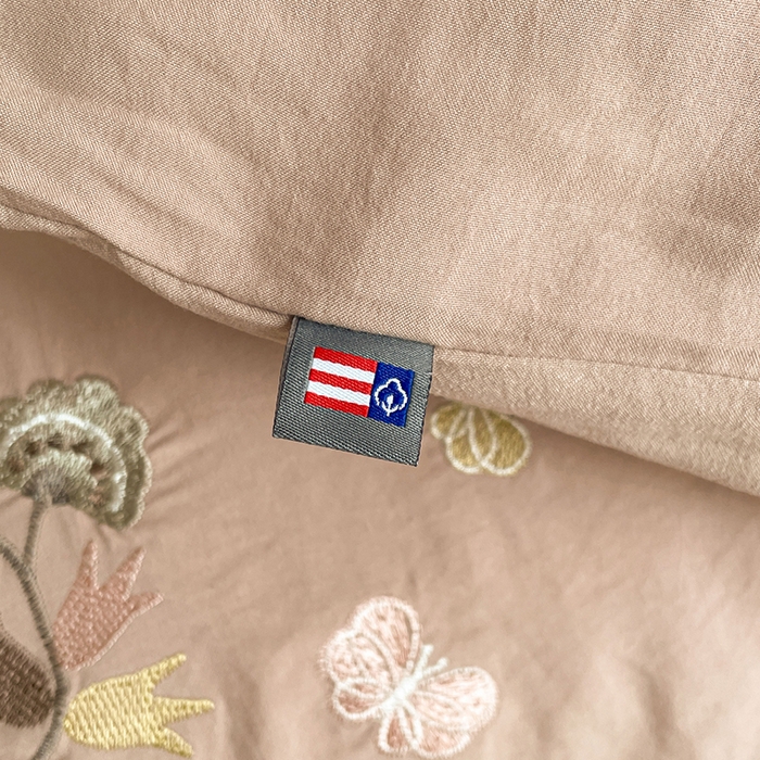 91家纺网 家纺一手货源 找家纺 yyds网供 2026新款复古刺绣绑带款水洗棉四件套三件套仿全棉纯棉汉麻被套A类高克重-蝶舞系列 绑带款蝶舞-素咖