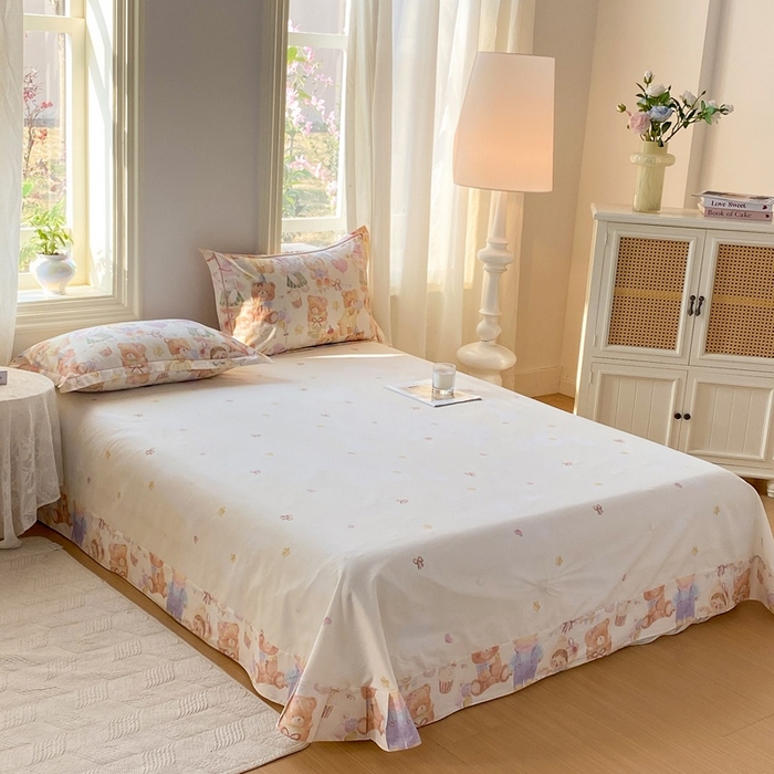 91家纺网 家纺一手货源 找家纺 凌鼎 2026新款全棉数码印花四件套 花漾萌宝-米