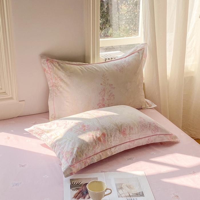 91家纺网 家纺一手货源 找家纺 凌鼎 2026新款全棉数码印花四件套 花枝语-香槟