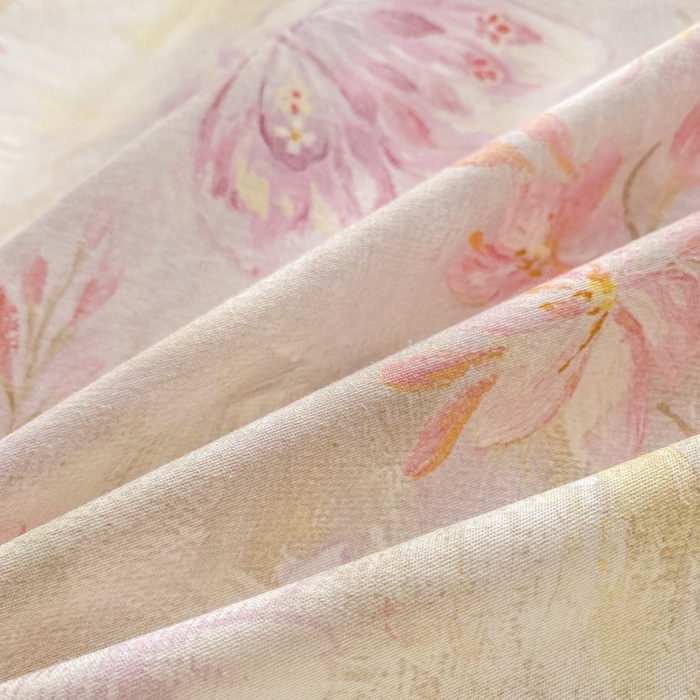 91家纺网 家纺一手货源 找家纺 凌鼎 2026新款全棉数码印花四件套 花枝语-香槟