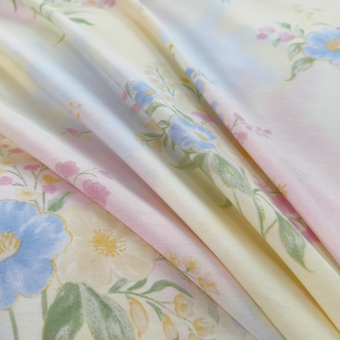 91家纺网 家纺一手货源 找家纺 铭博家纺 新款直播爆款网红全棉四件套13070印花吊边一字绣纯棉被套工艺款 琪花瑶草