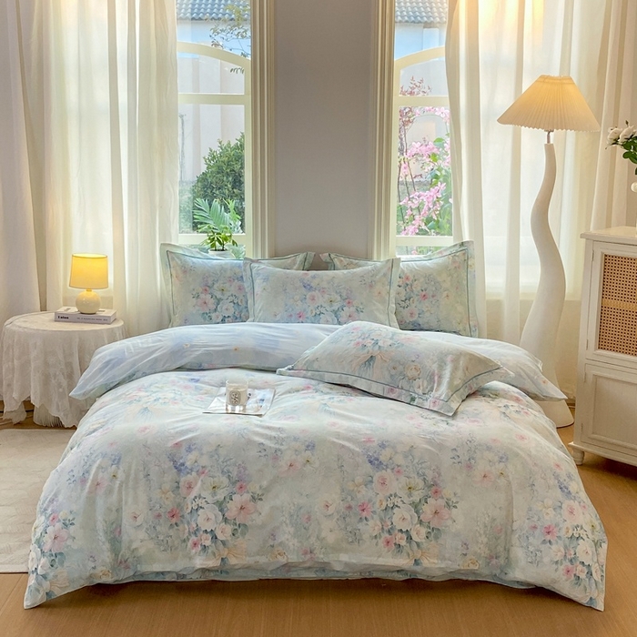 凌鼎 2026新款全棉数码印花四件套 迷漾幻彩兰