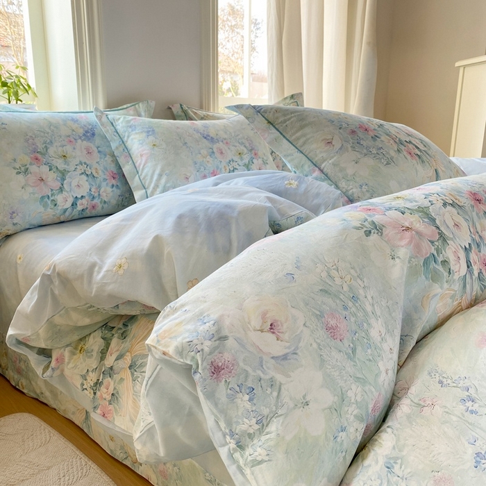 91家纺网 家纺一手货源 找家纺 凌鼎 2026新款全棉数码印花四件套 迷漾幻彩兰