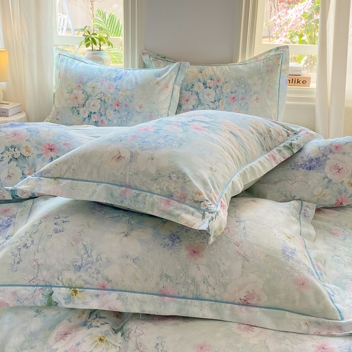 91家纺网 家纺一手货源 找家纺 凌鼎 2026新款全棉数码印花四件套 迷漾幻彩兰