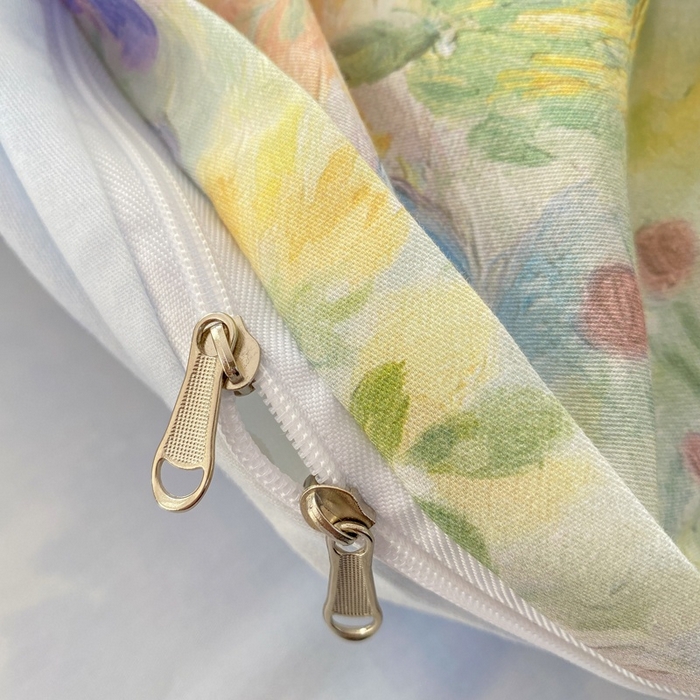 91家纺网 家纺一手货源 找家纺 凌鼎 2026新款全棉数码印花四件套 浓情绽放绿