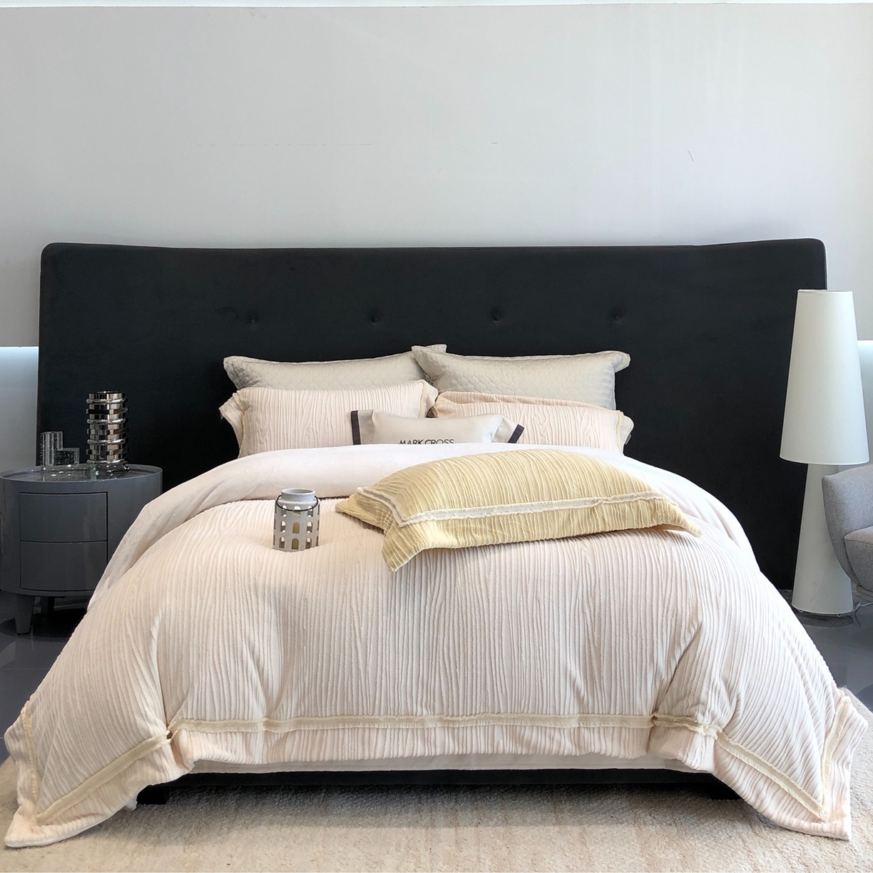 91家纺网 家纺一手货源 找家纺 （总）佳汐蓝家纺 2026新款奢雅云柔立体浮雕流苏款四件套绒绒仙踪（标价为控价）