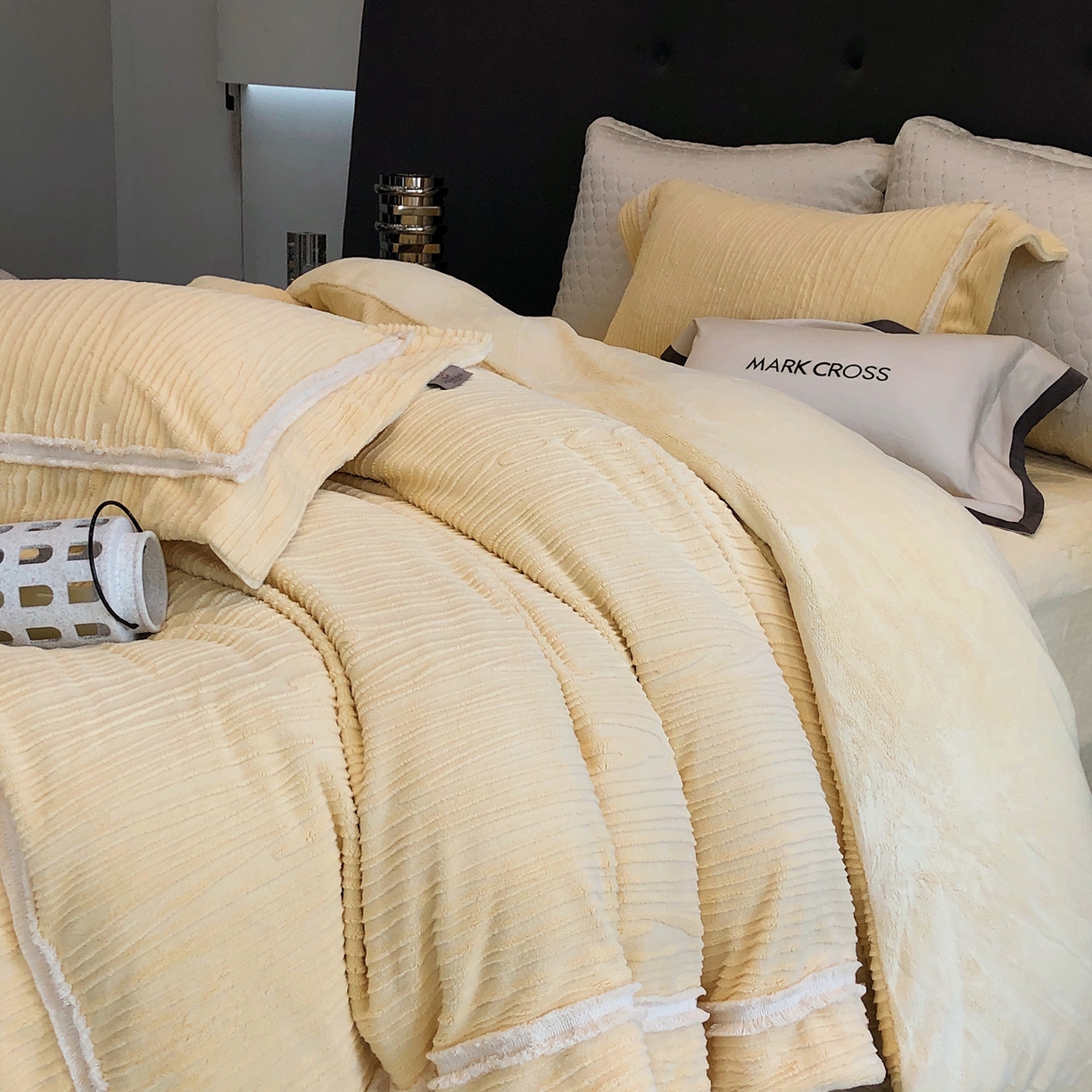 91家纺网 家纺一手货源 找家纺 （总）佳汐蓝家纺 2026新款奢雅云柔立体浮雕流苏款四件套绒绒仙踪（标价为控价）