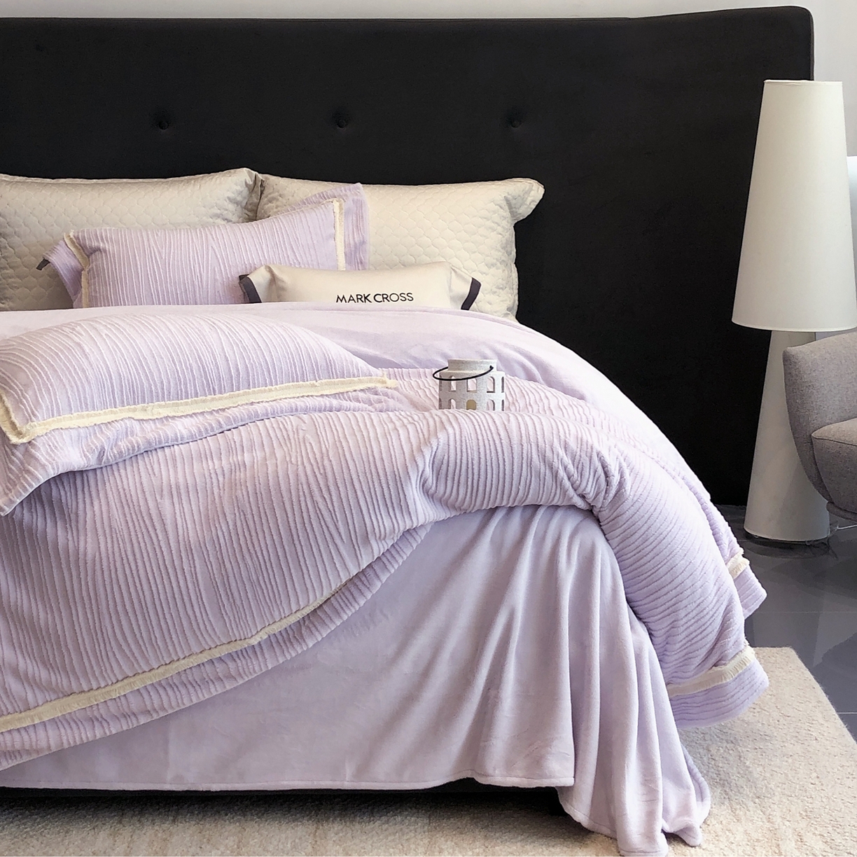 91家纺网 家纺一手货源 找家纺 佳汐蓝家纺 2026新款奢雅云柔立体浮雕流苏款四件套绒绒仙踪（标价为控价） 绒绒仙踪-星空紫