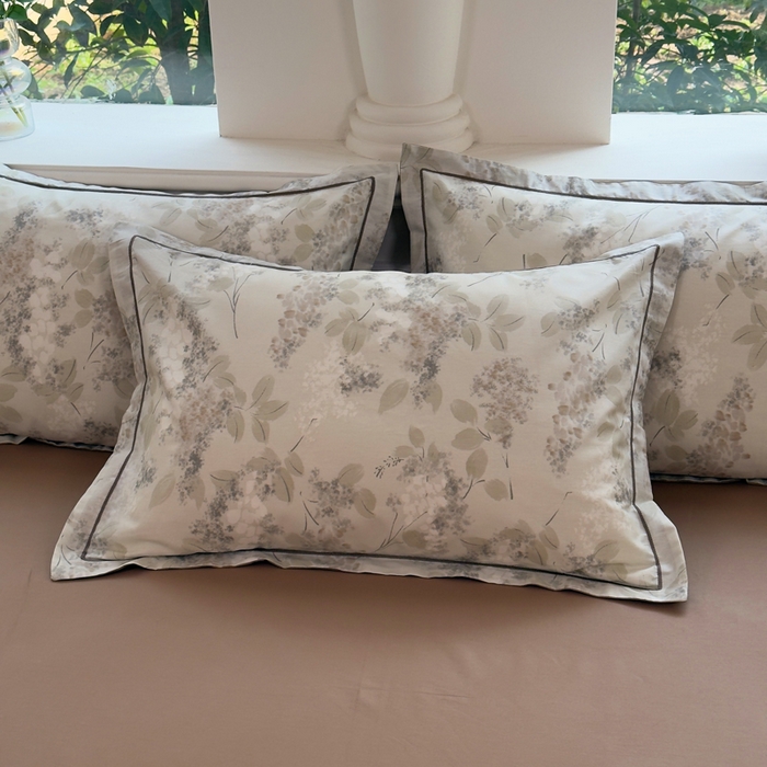 91家纺网 家纺一手货源 找家纺 铭博家纺 新款直播爆款网红全棉四件套13070印花吊边一字绣纯棉被套工艺款 秋晚云山