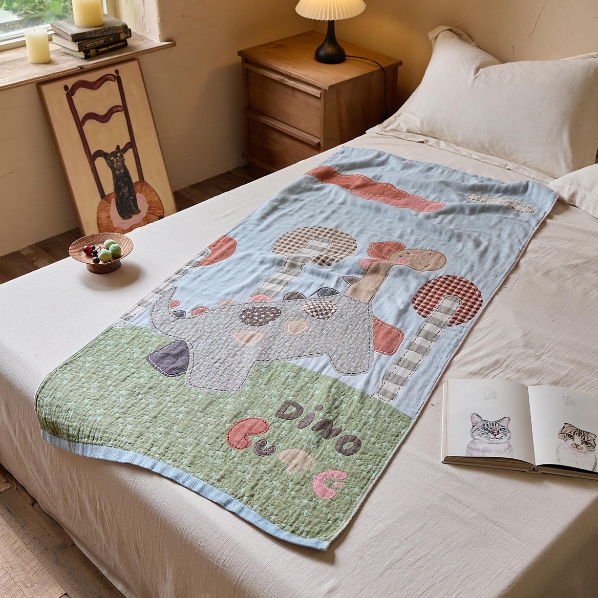 91家纺网 家纺一手货源 找家纺 （总）沐瑟家纺 2025新款卡通A类全棉四层纱布浴巾加大毛巾-第五组