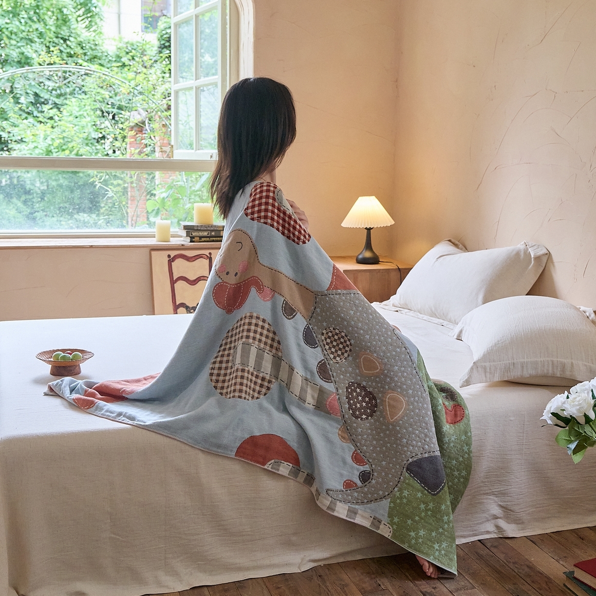 91家纺网 家纺一手货源 找家纺 （总）沐瑟家纺 2025新款卡通A类全棉四层纱布浴巾加大毛巾-第五组