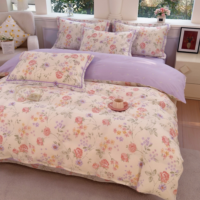 91家纺网 家纺一手货源 找家纺 铭博家纺 2025新款直播热款全棉吊边一字绣工艺款13070印花全棉单床单 时夏