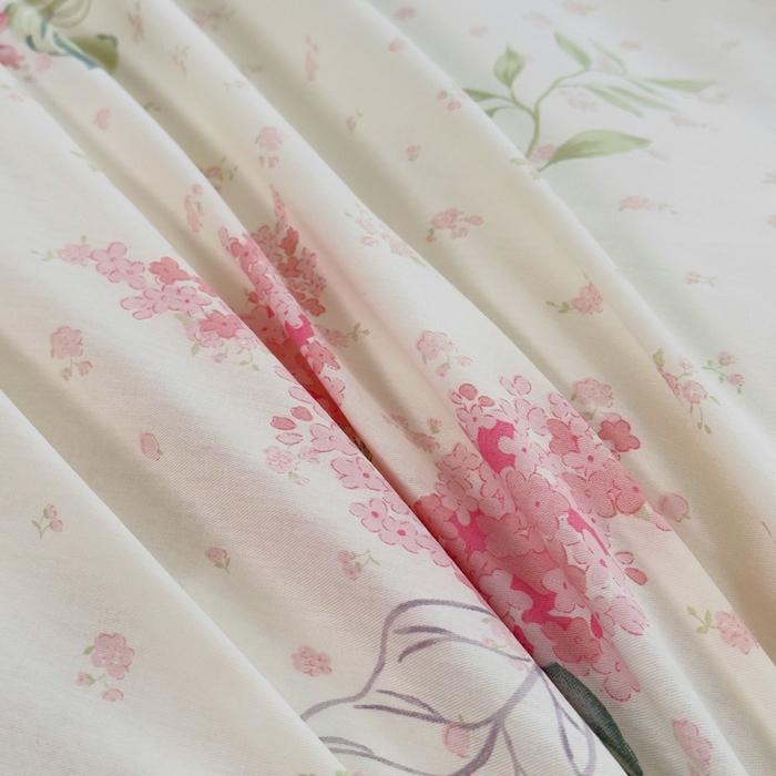 91家纺网 家纺一手货源 找家纺 铭博家纺 2026新款13070新款100%全棉纯棉印花工艺款吊边四件套 浪漫花香