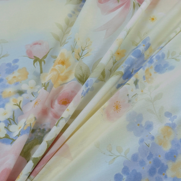 91家纺网 家纺一手货源 找家纺 铭博家纺 2026新款13070新款100%全棉纯棉印花工艺款吊边四件套 水墨嫣然