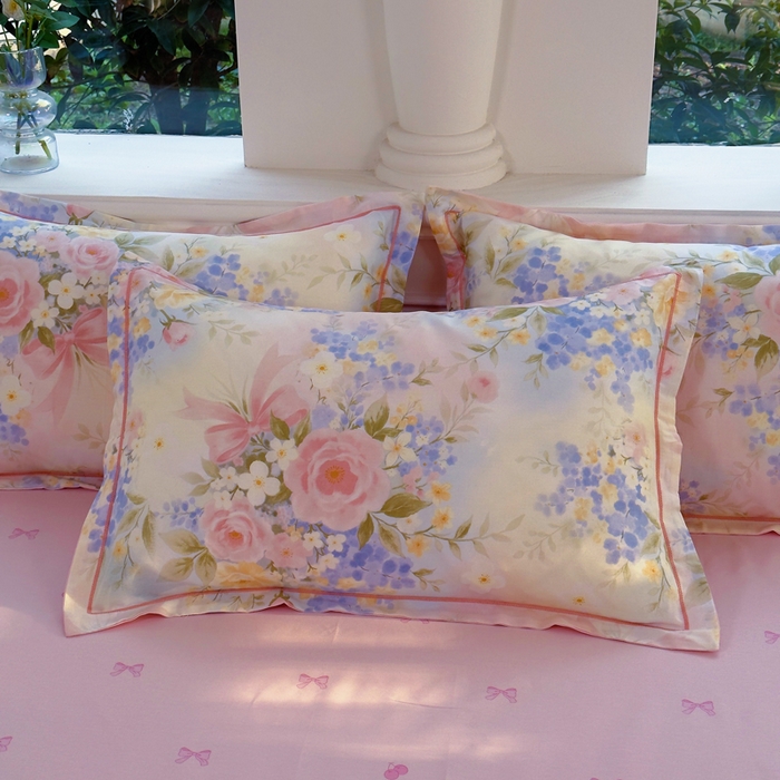 91家纺网 家纺一手货源 找家纺 铭博家纺 2026新款13070新款100%全棉纯棉印花工艺款吊边四件套 水墨嫣然