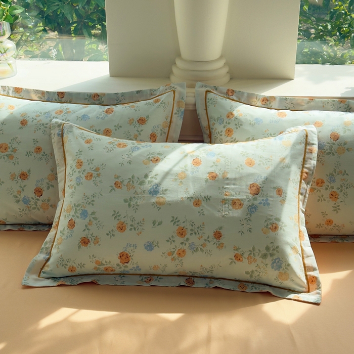 91家纺网 家纺一手货源 找家纺 铭博家纺 2026新款13070新款100%全棉纯棉印花工艺款吊边四件套 烟雨江南-兰