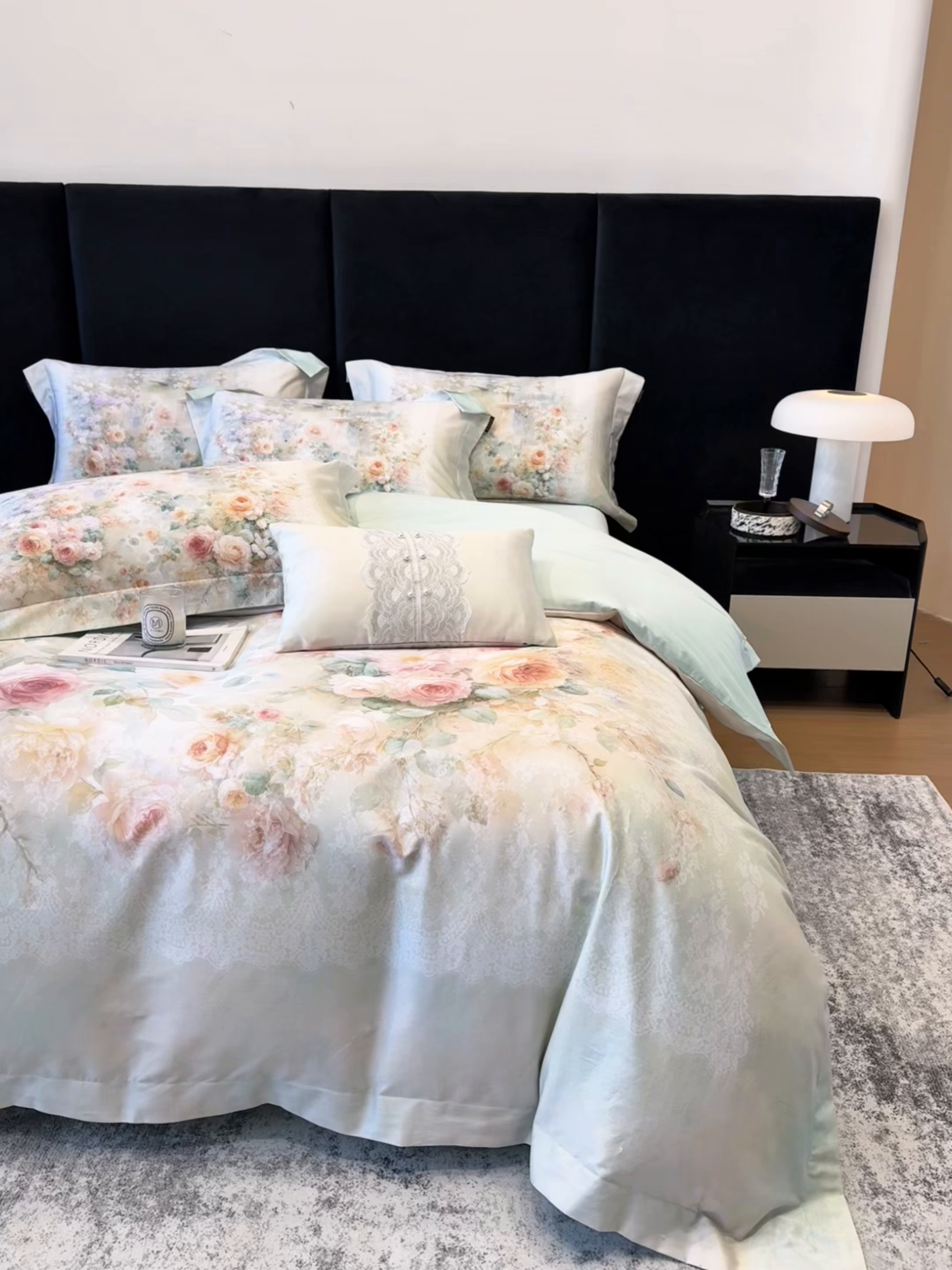 91家纺网 家纺一手货源 找家纺 莱势 2026新款100支全棉纯棉50x50s贡缎长绒棉数码印花四件套高端礼盒-芙光 芙光-绿野仙踪