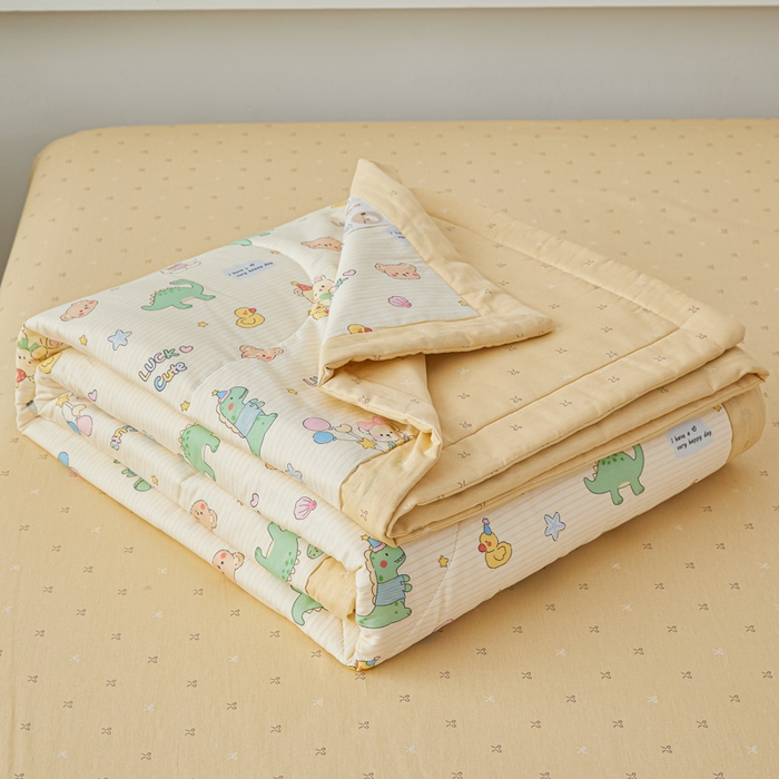 91家纺网 家纺一手货源 找家纺 尊妙被业 2026新款小清新花卉里外全棉纯棉棉花被夏被夏凉被空调被 动物气球园