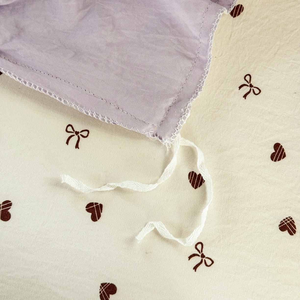 91家纺网 家纺一手货源 找家纺 庭笙 2026新款可爱少女心玫瑰花碎花拼接棉感四件套-花漫里 花漫里-紫