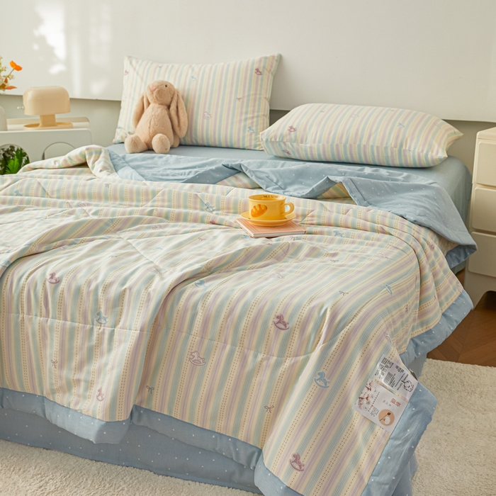 91家纺网 家纺一手货源 找家纺 尊妙被业 2026新款小清新花卉里外全棉纯棉棉花被夏被夏凉被空调被 马上有钱