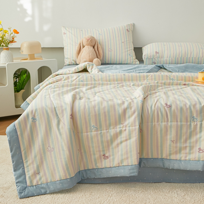 91家纺网 家纺一手货源 找家纺 尊妙被业 2026新款小清新花卉里外全棉纯棉棉花被夏被夏凉被空调被 马上有钱