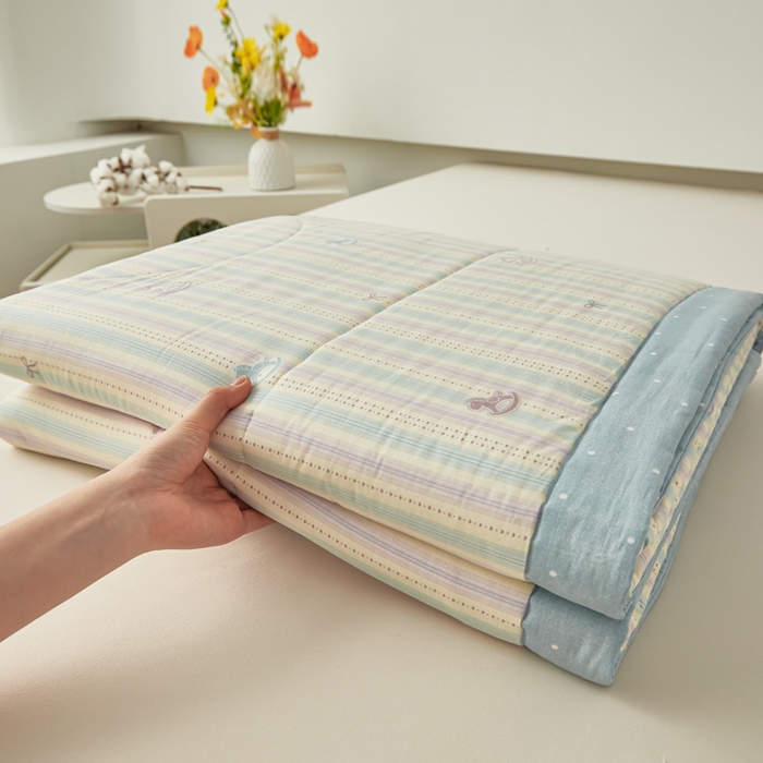 91家纺网 家纺一手货源 找家纺 尊妙被业 2026新款小清新花卉里外全棉纯棉棉花被夏被夏凉被空调被 马上有钱