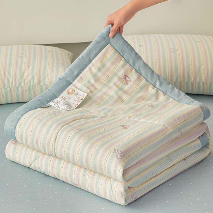 91家纺网 家纺一手货源 找家纺 尊妙被业 2026新款小清新花卉里外全棉纯棉棉花被夏被夏凉被空调被 马上有钱