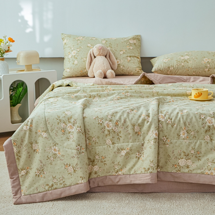 91家纺网 家纺一手货源 找家纺 尊妙被业 2026新款小清新花卉里外全棉纯棉棉花被夏被夏凉被空调被 暮花