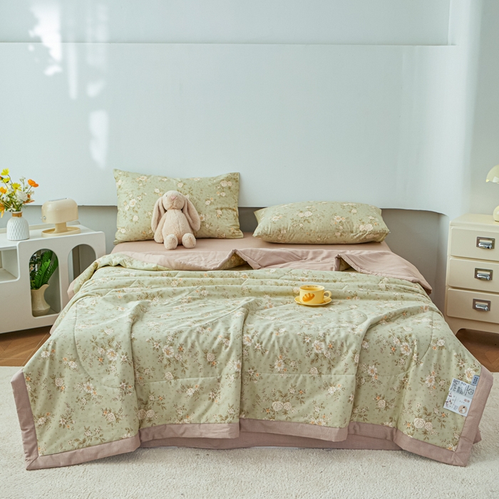 91家纺网 家纺一手货源 找家纺 尊妙被业 2026新款小清新花卉里外全棉纯棉棉花被夏被夏凉被空调被 暮花