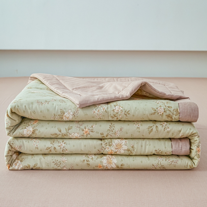 91家纺网 家纺一手货源 找家纺 尊妙被业 2026新款小清新花卉里外全棉纯棉棉花被夏被夏凉被空调被 暮花