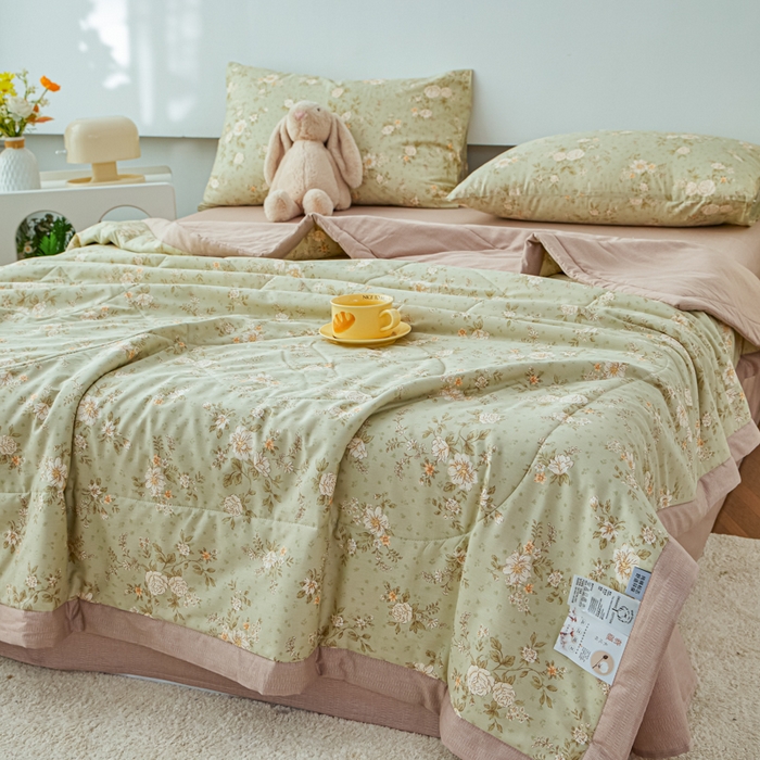 91家纺网 家纺一手货源 找家纺 尊妙被业 2026新款小清新花卉里外全棉纯棉棉花被夏被夏凉被空调被 暮花