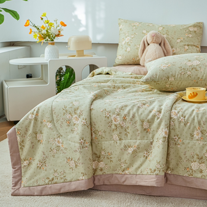 91家纺网 家纺一手货源 找家纺 尊妙被业 2026新款小清新花卉里外全棉纯棉棉花被夏被夏凉被空调被 暮花