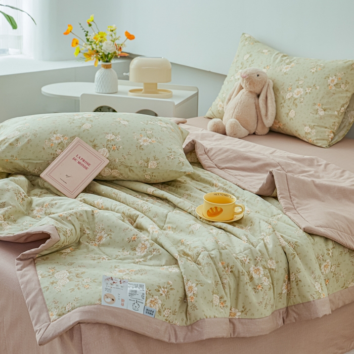 91家纺网 家纺一手货源 找家纺 尊妙被业 2026新款小清新花卉里外全棉纯棉棉花被夏被夏凉被空调被 暮花