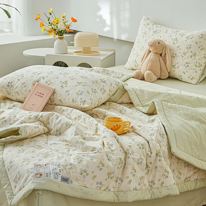 91家纺网 家纺一手货源 找家纺 尊妙被业 2026新款小清新花卉里外全棉纯棉棉花被夏被夏凉被空调被 青岚语